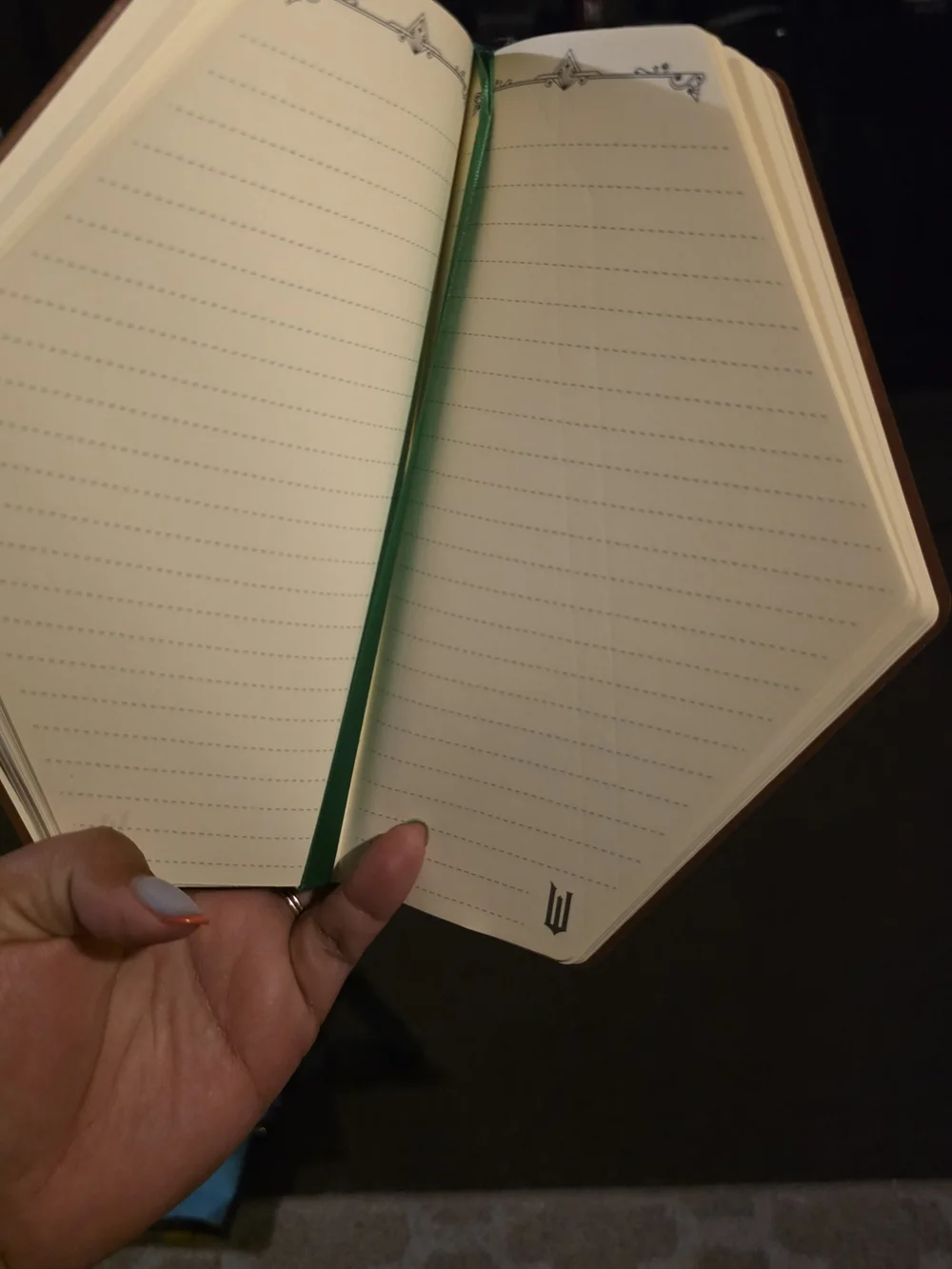 Wicked Embossed Leatherette Notebook in Warm Brown